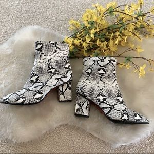 Snake print boots